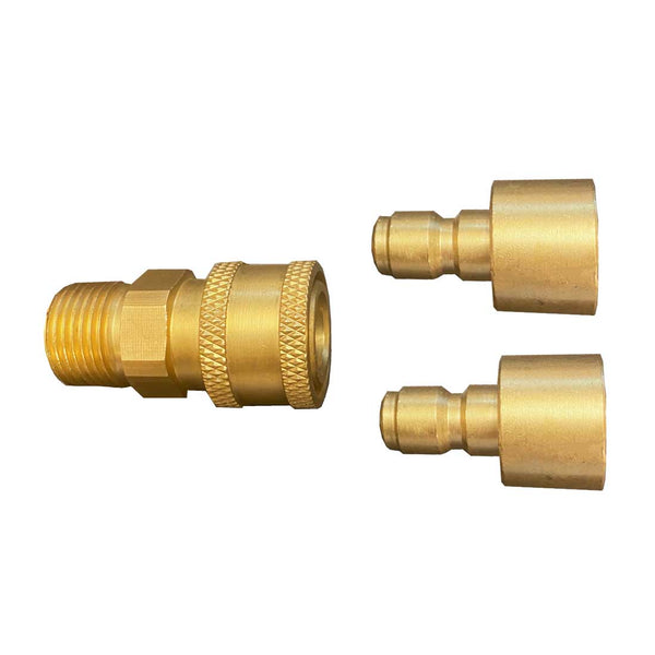 Threaded M18 to Quick-Connect Brass Connector Adapter Kit