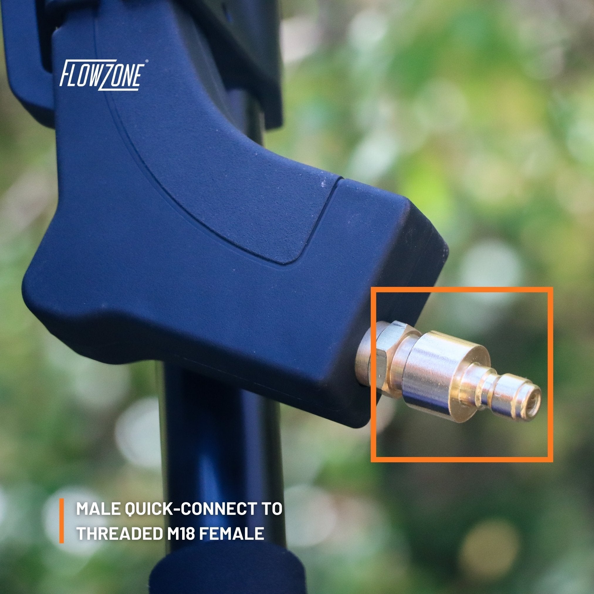 Threaded Rod Quick Connect Threaded M18 to Quick-Connect Brass Connector Adapter Kit | FlowZone®