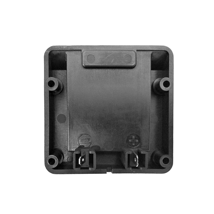 back of black flowzone quickswap adapter on white background