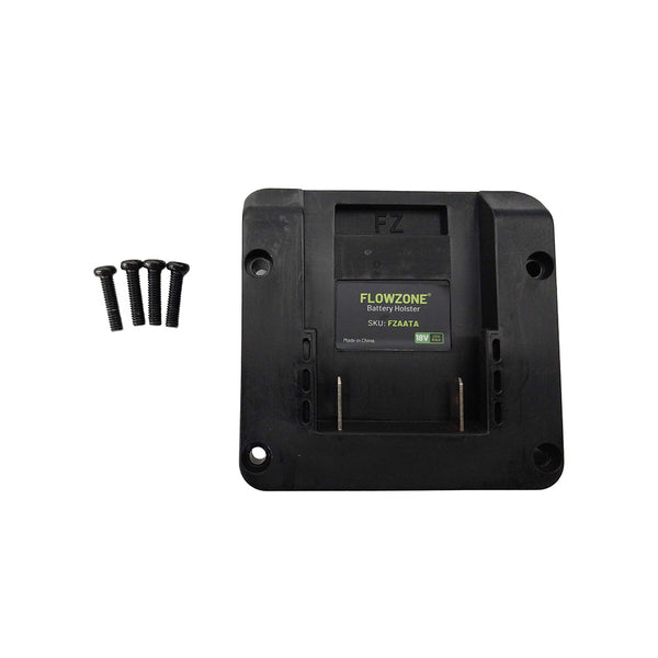 black flowzone quickswap adapter and four screws on white background