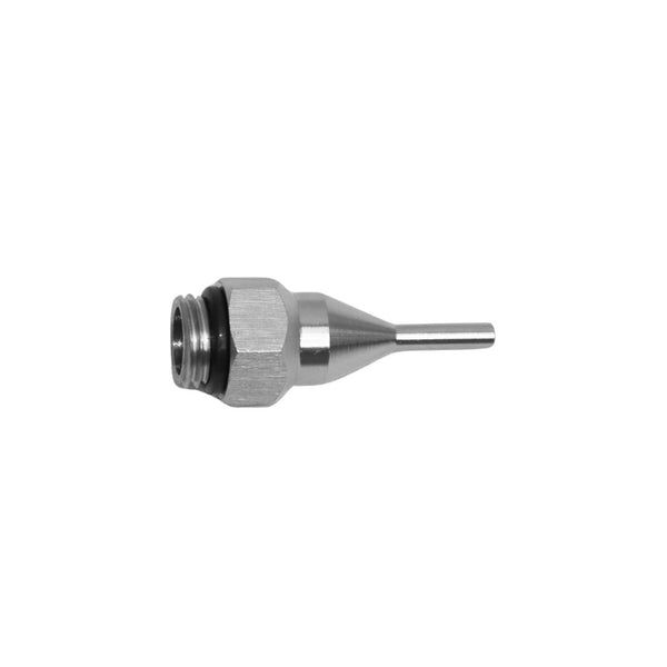 stainless steel nozzle tip on white background