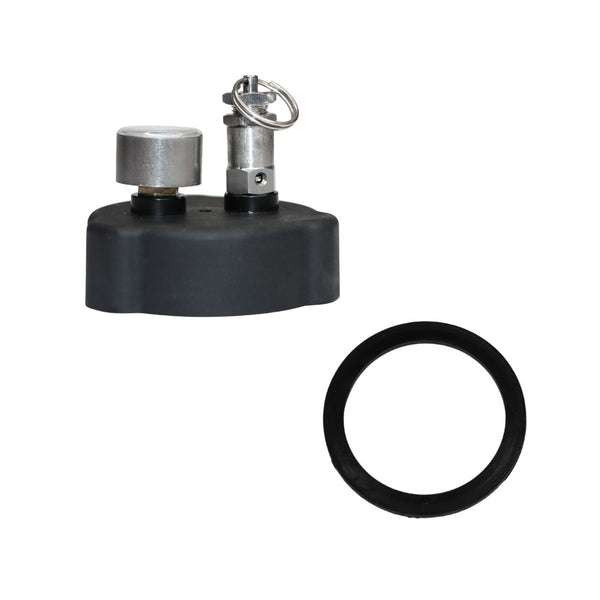 Injectosol tank lid with tank lid gasket on white background