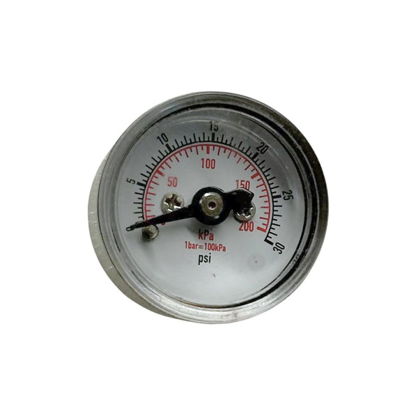 injectosol 30 psi pressure gauge on white background