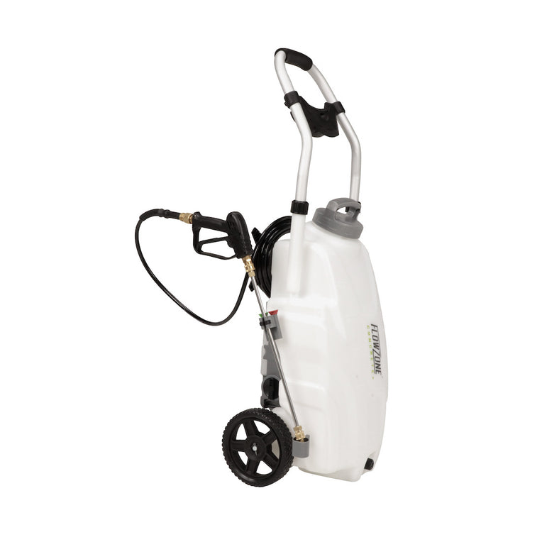 garden sprayer on wheels battery operated Concrete+ Monsoon 2.5 by FlowZone