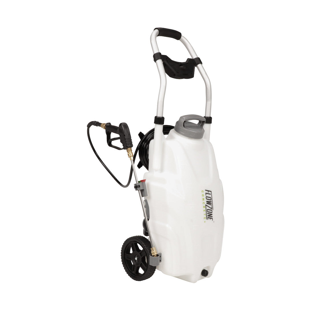 Concrete+ Monsoon 2.5 5-Position Variable Pressure Battery Rolling Sprayer (9-Gallon)