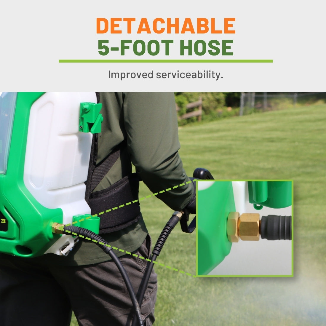 Detachable hose feature image with close up of hose connection