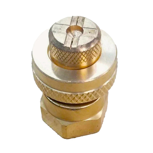 top view of brass 4 in 1 nozzle