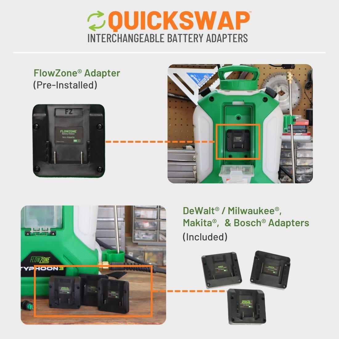 [ALLEEN GEREEDSCHAP] Typhoon 3 Batterijgevoede Rugzakspuit (4-Gallon)