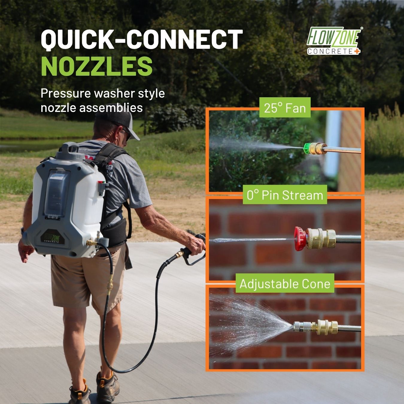 Concrete+ Typhoon 3 Variabele Druk Batterij Rugspuit (4 Gallon)