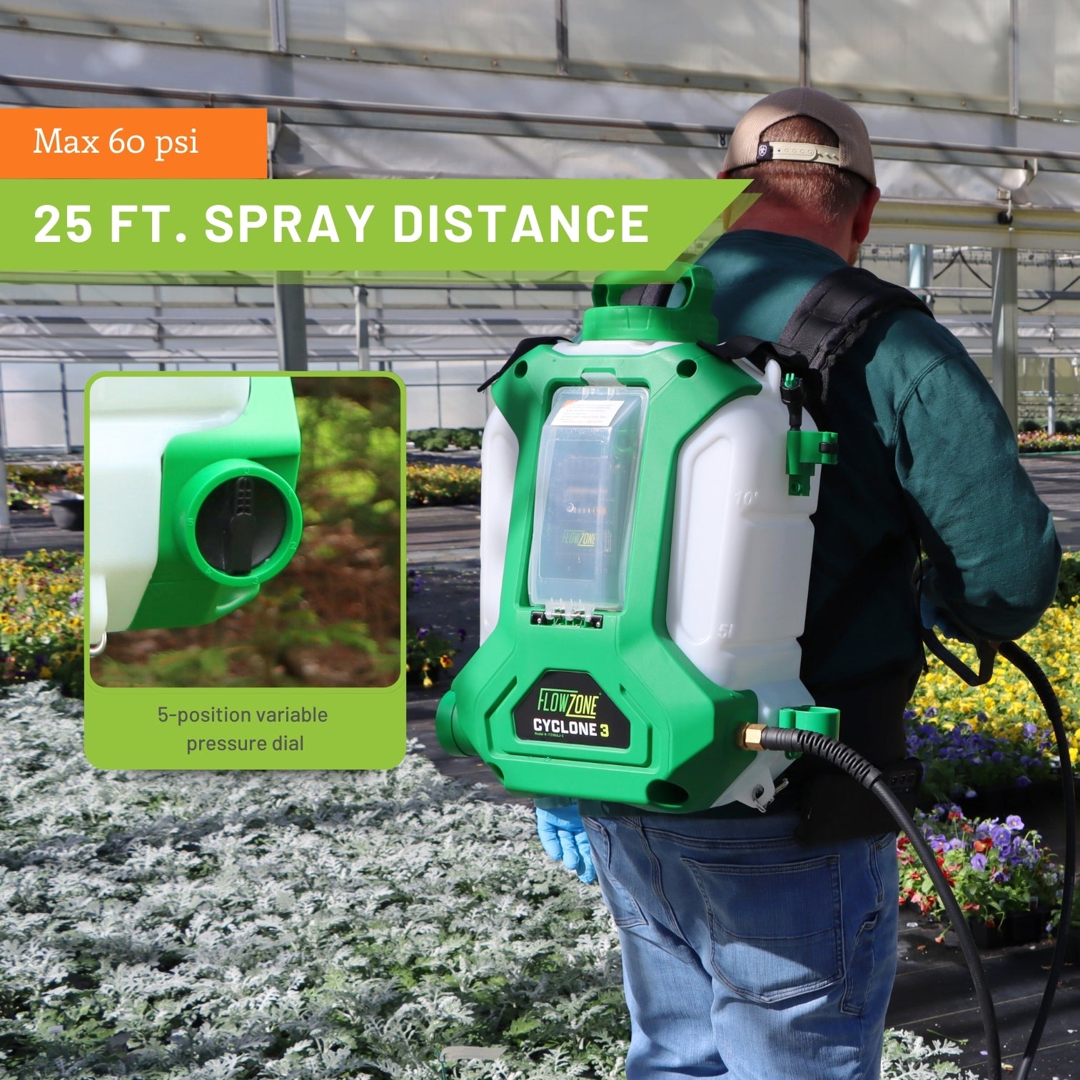 Cyclone 3 Battery Powered Backpack Sprayer (4-Gallon)