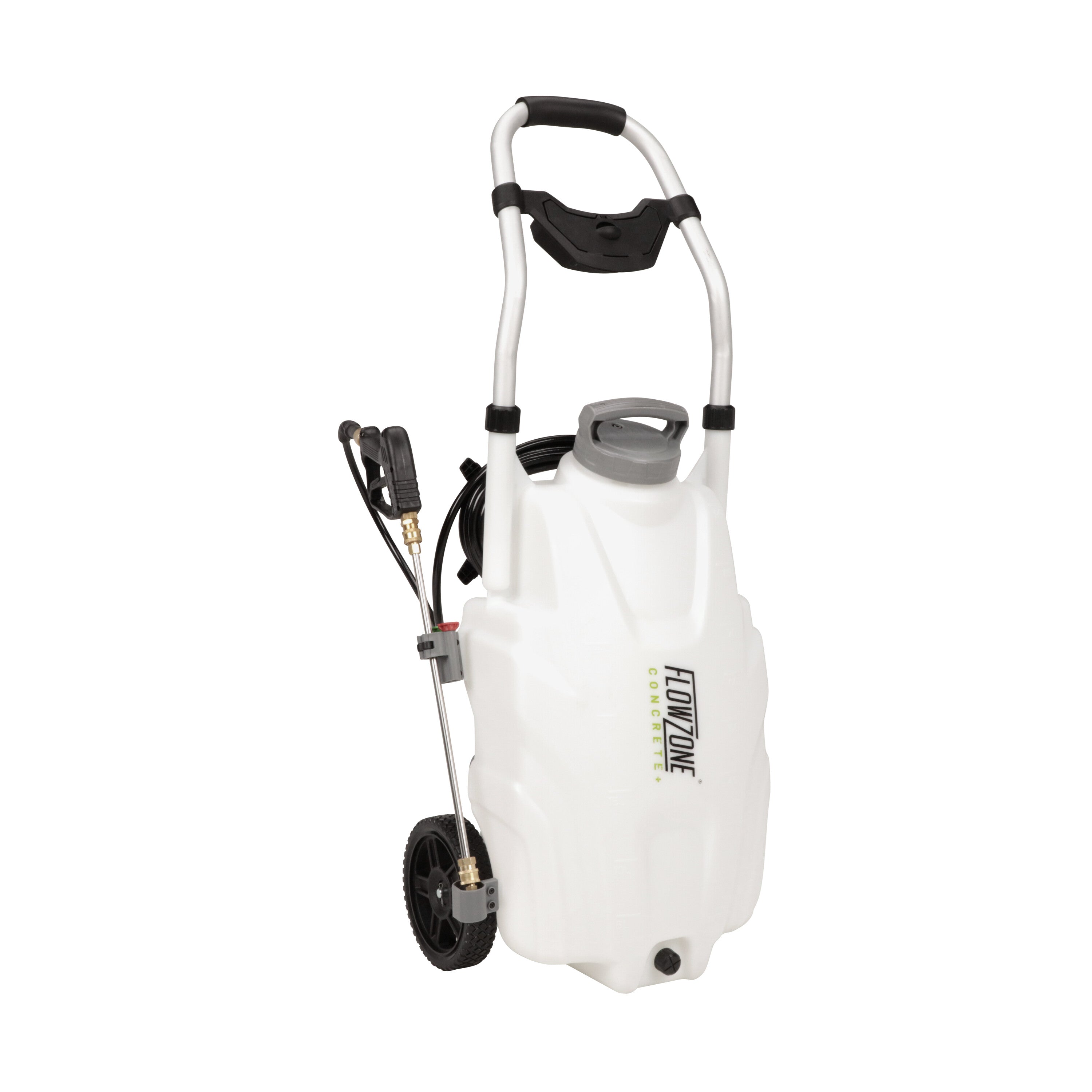 Concrete+ Monsoon 2.5 5-Position Variable Pressure Battery Rolling Sprayer (9-Gallon)